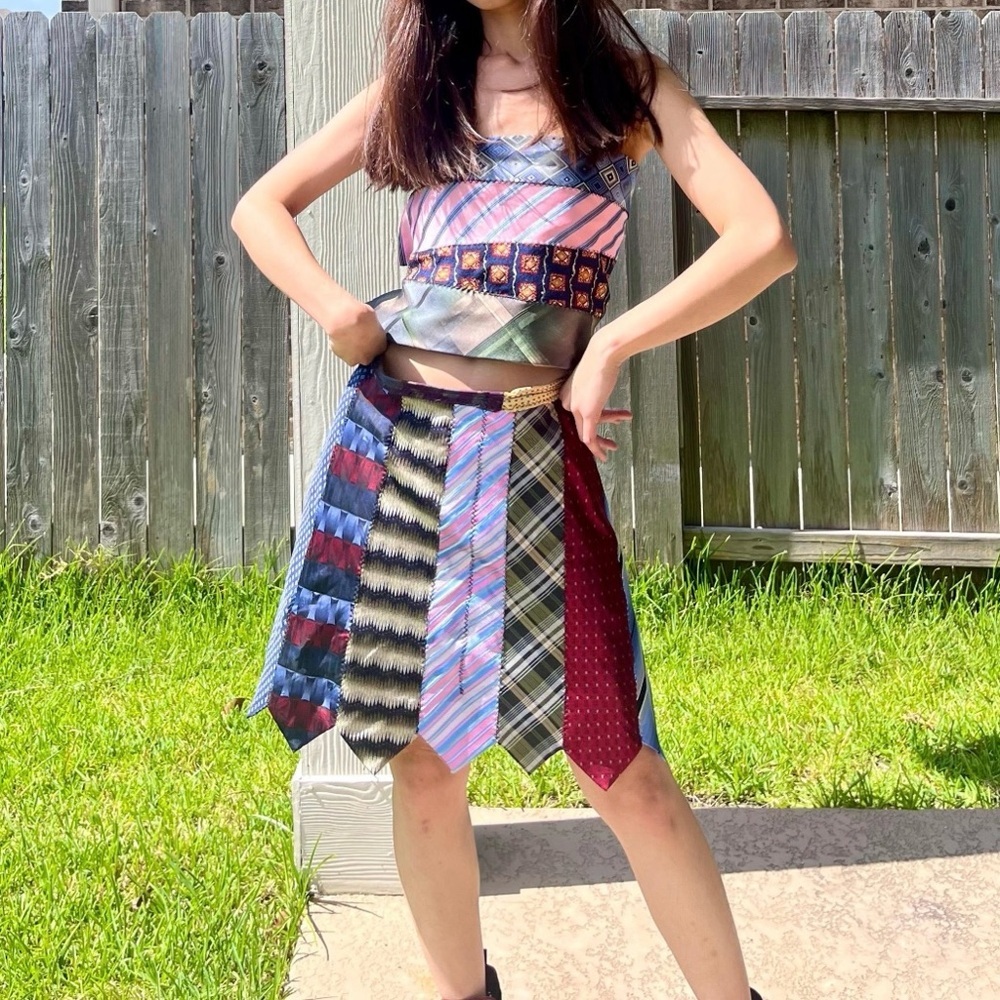 Handmade Skirt Made Entirely from Ties SKU 07281 Tie Skirt